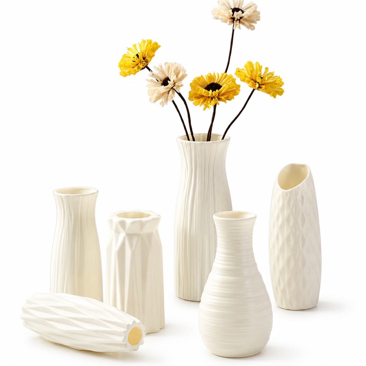 White Textured Decorative Vase