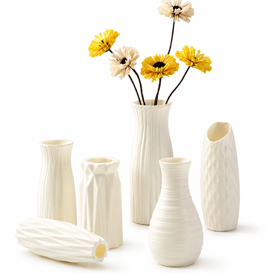 White Textured Decorative Vase