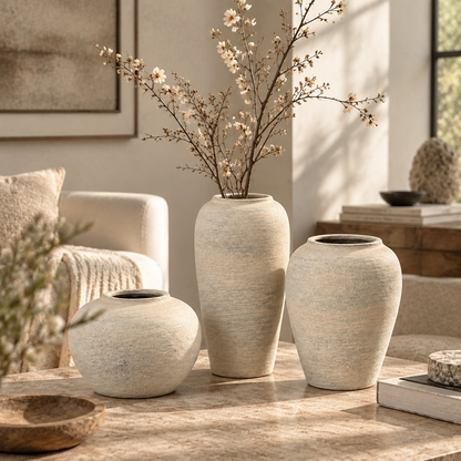 WHITE CERAMIC VASES