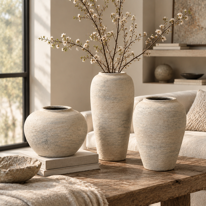 WHITE CERAMIC VASES