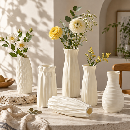 White Textured Decorative Vase
